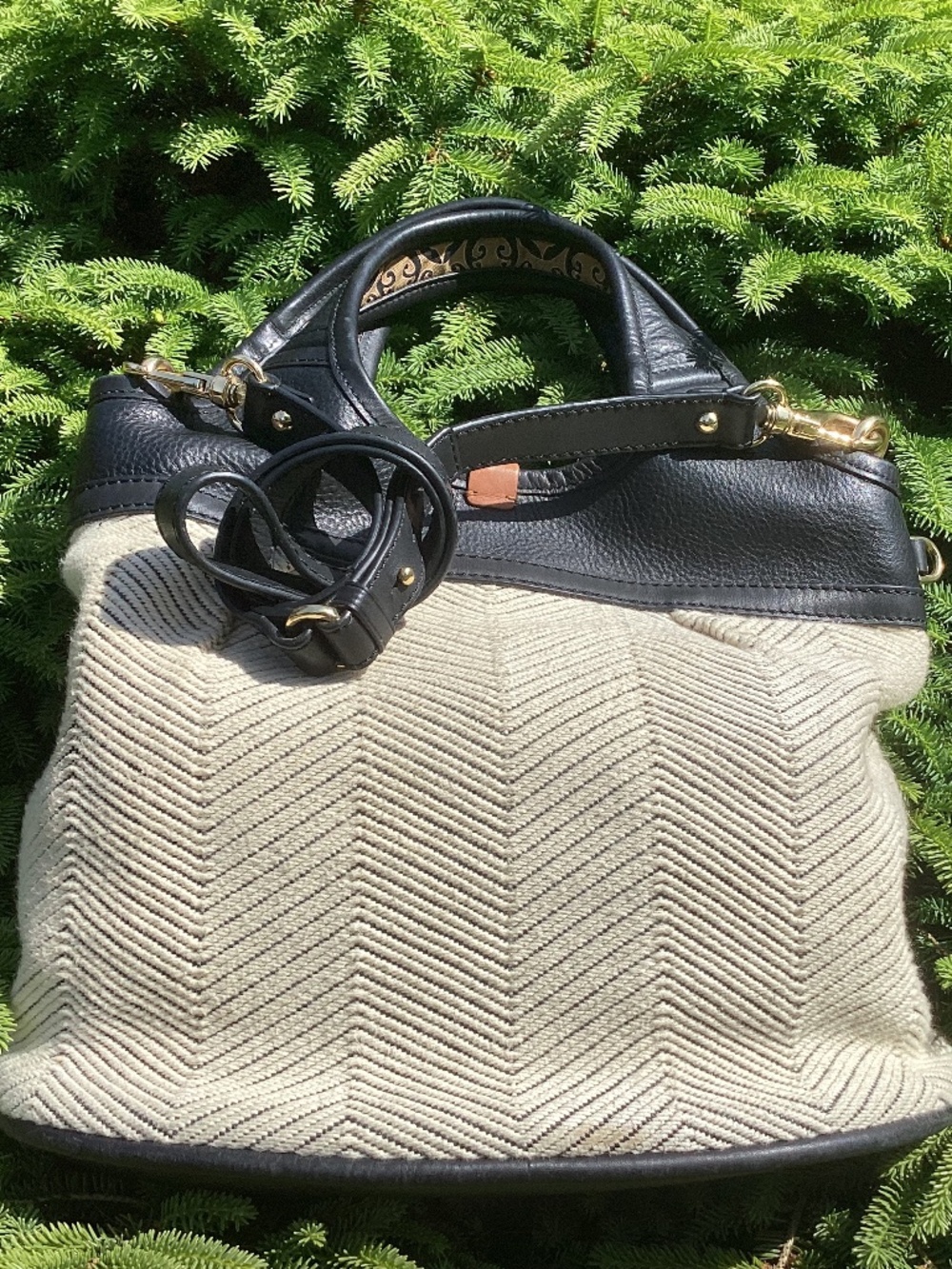 Beautiful UGG Australia Heavy Black Thick Leather Tote Crossbody Handbag🦋